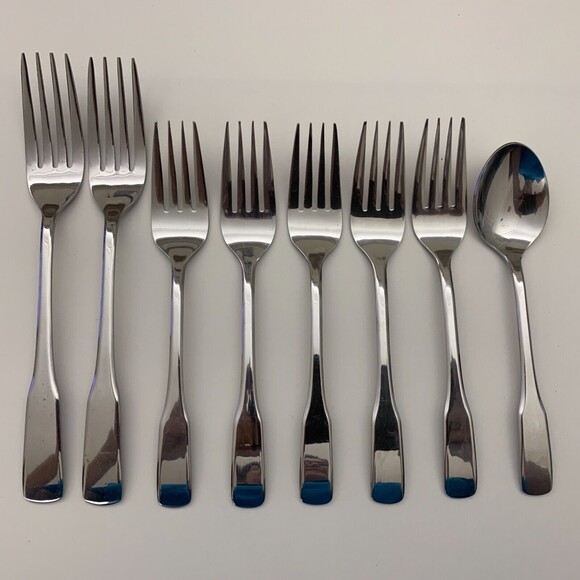 Select Stainless Steel Forks Spoons Flatware Lot of 8 - Picture 2 of 11